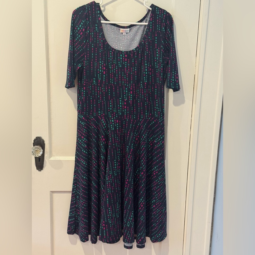 Lularoe Navy Patterened Dress